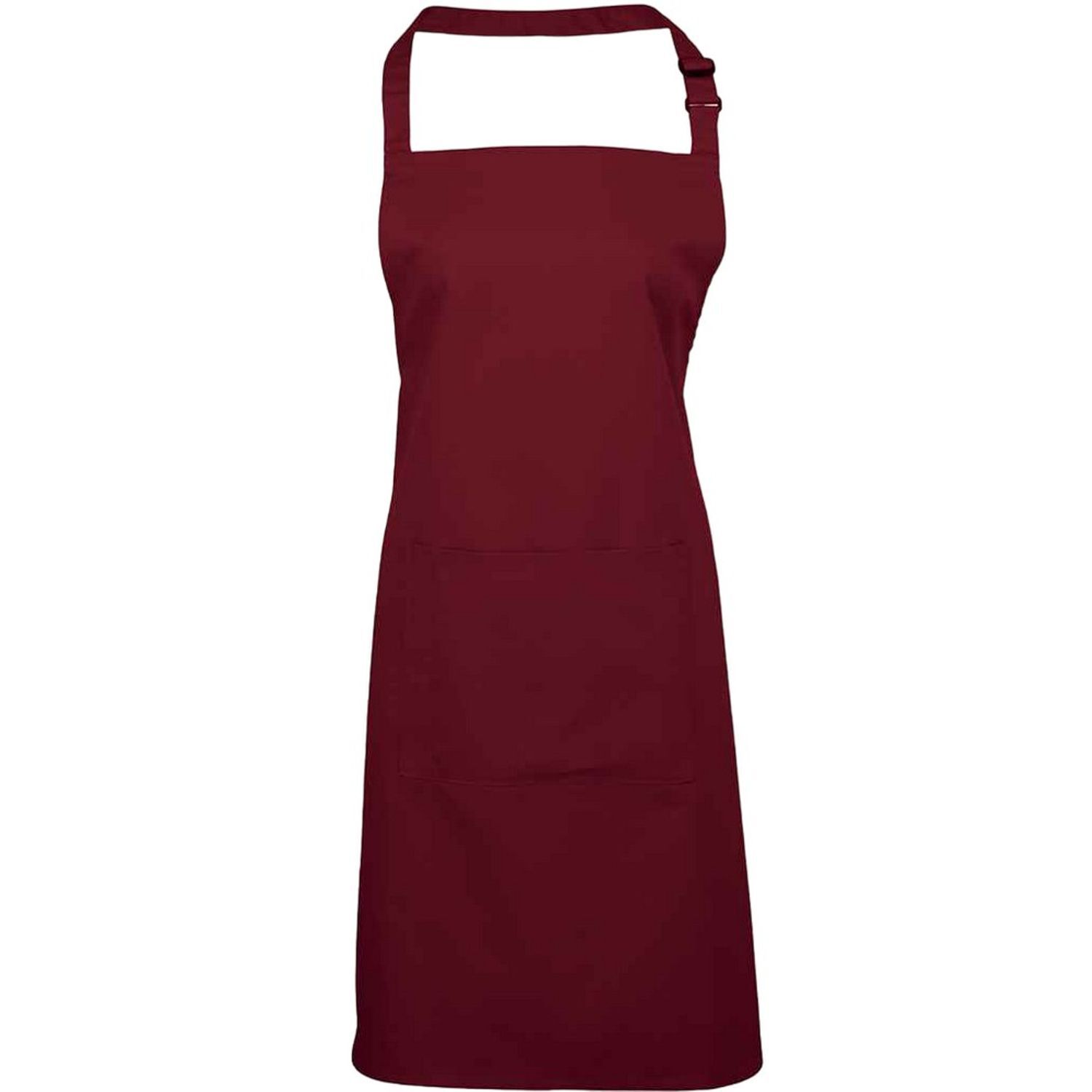 Premier Unisex Adult Colours Pocket Full Apron - Burgundy