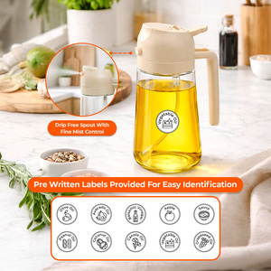 2 In 1 Oil Dispenser and Oil Sprayer Bottle 470ml 16oz Cooking Accessory
