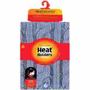 Ladies Cable Knit Winter Fleece Lined Thermal Neck Warmer