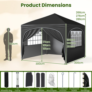 300×300cm Canopy Tent Four Side Panels