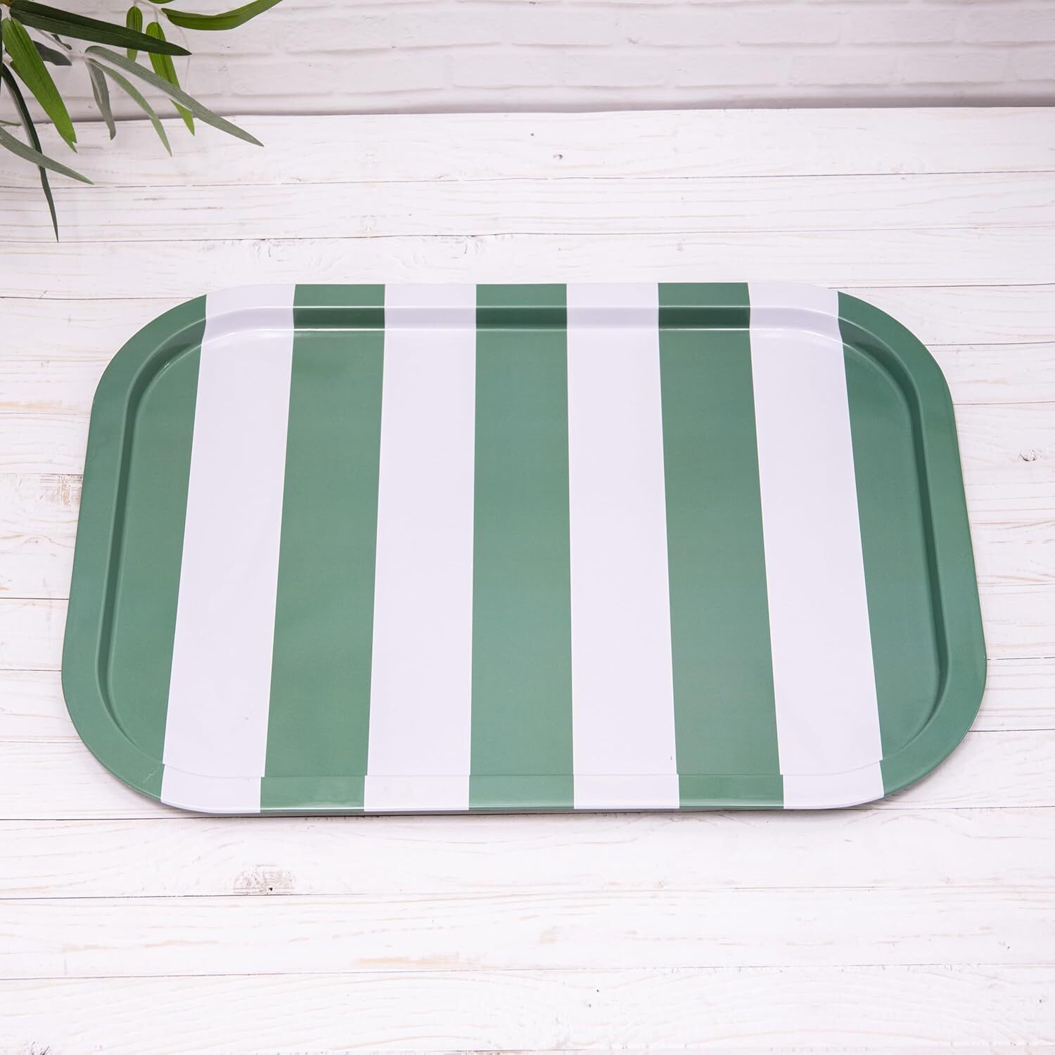 Image of Yellow Green Pink Striped Metal Serving&hellip;