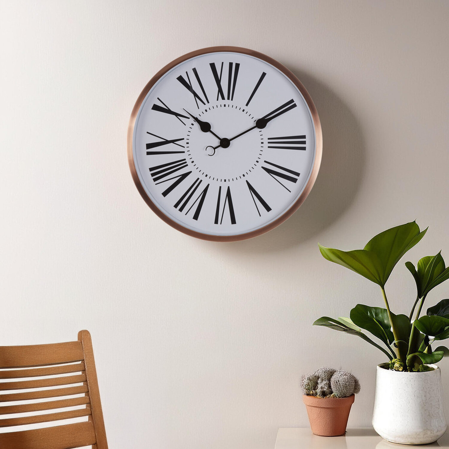 Orsina Baillie 50Cm Dia Rose Gold Wall Clock - Gold
