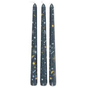Something Different Starry Night Taper Candle (Pack of 3)
