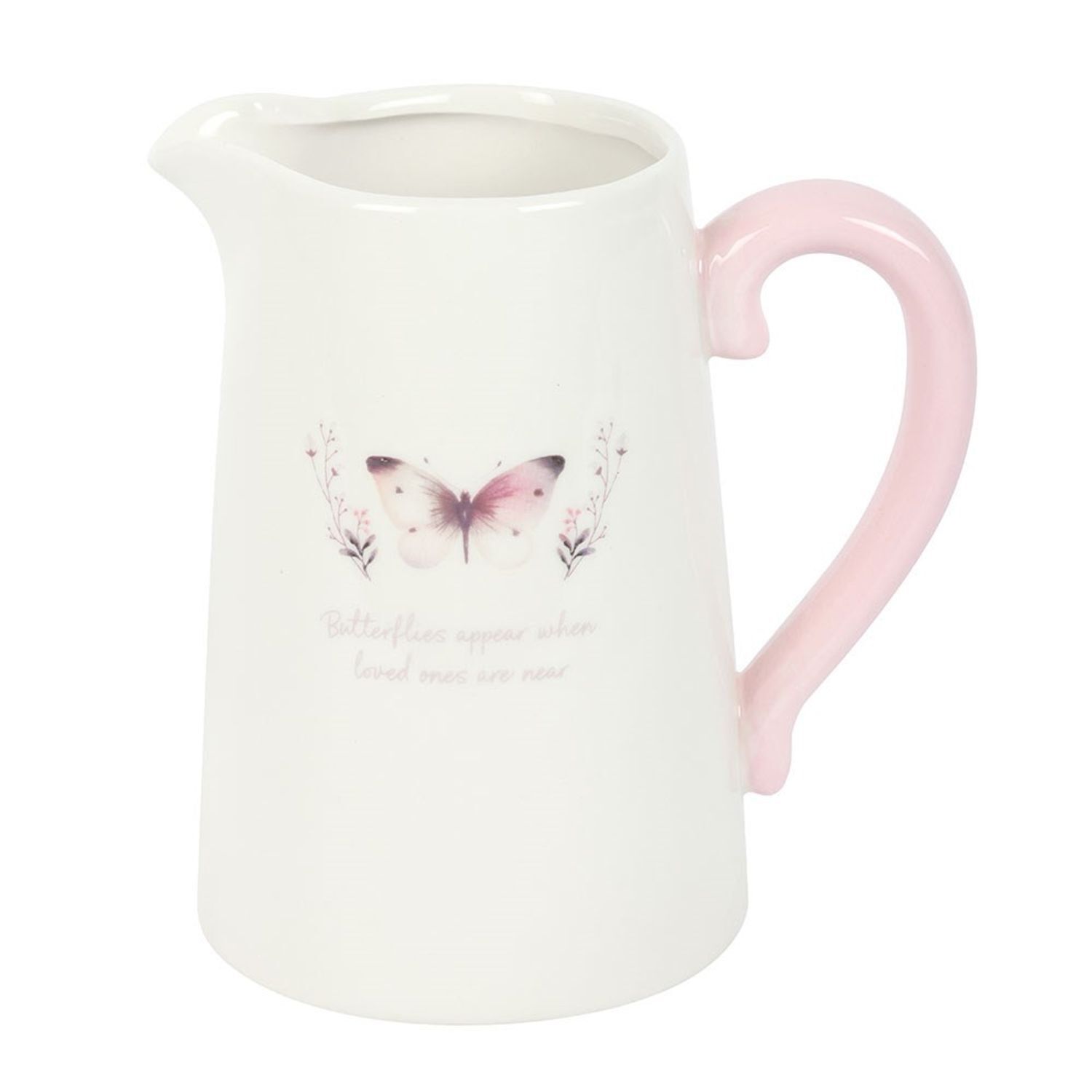  - Something Different Butterfly Flower Jug White/pink (One Size) - Image 3