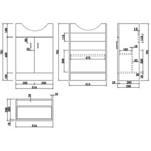 Freestanding Vanity Unit with Basin - White