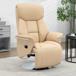 HOMCOM Adjustable Swivel Recliner with Footrest Padded Arms