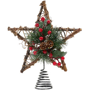 Rattan Finish Star Tree Topper