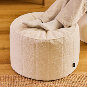 icon Quilted Milano Boucle Footstool, Cream