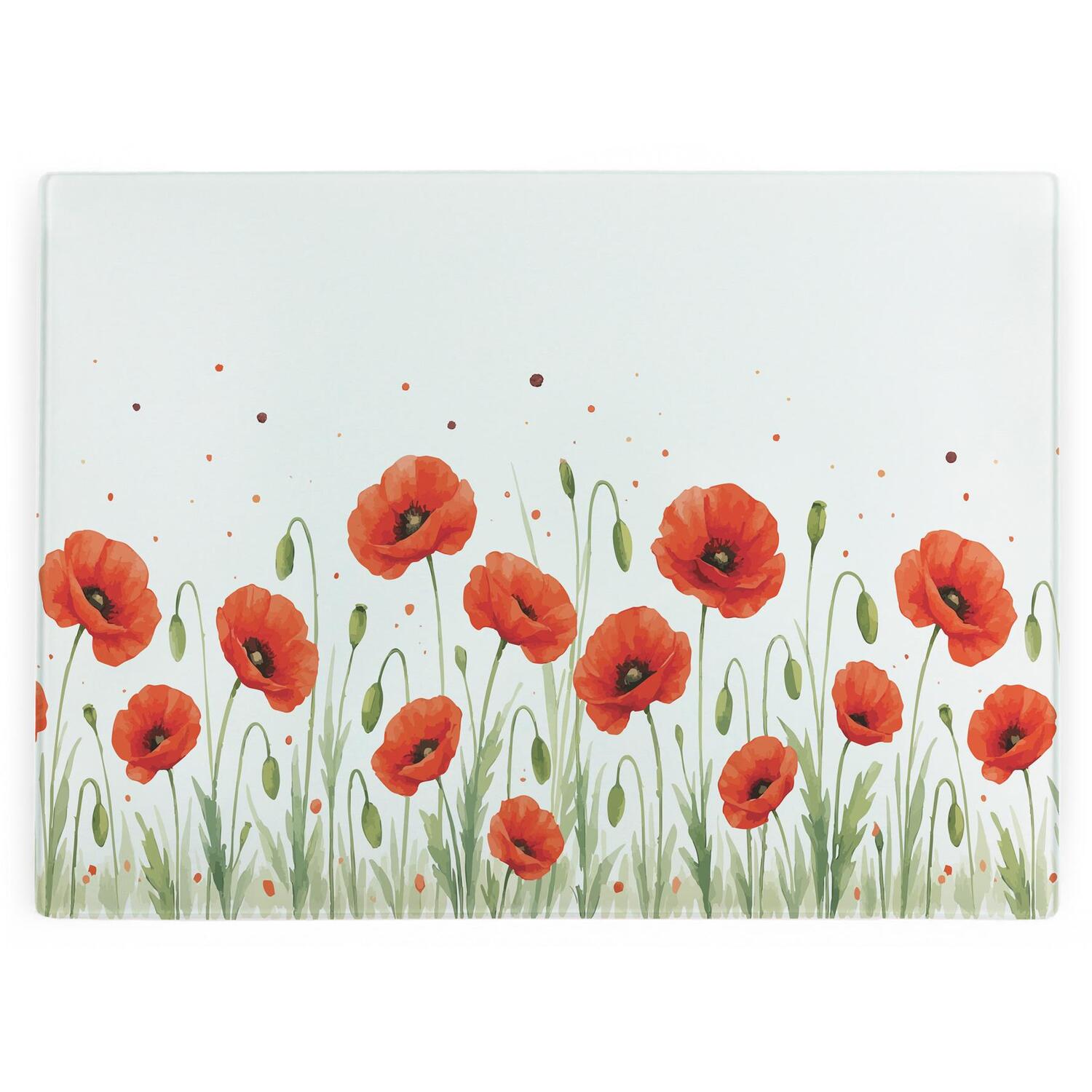 Image of Summer Red Poppies Large Smooth Glass&hellip;