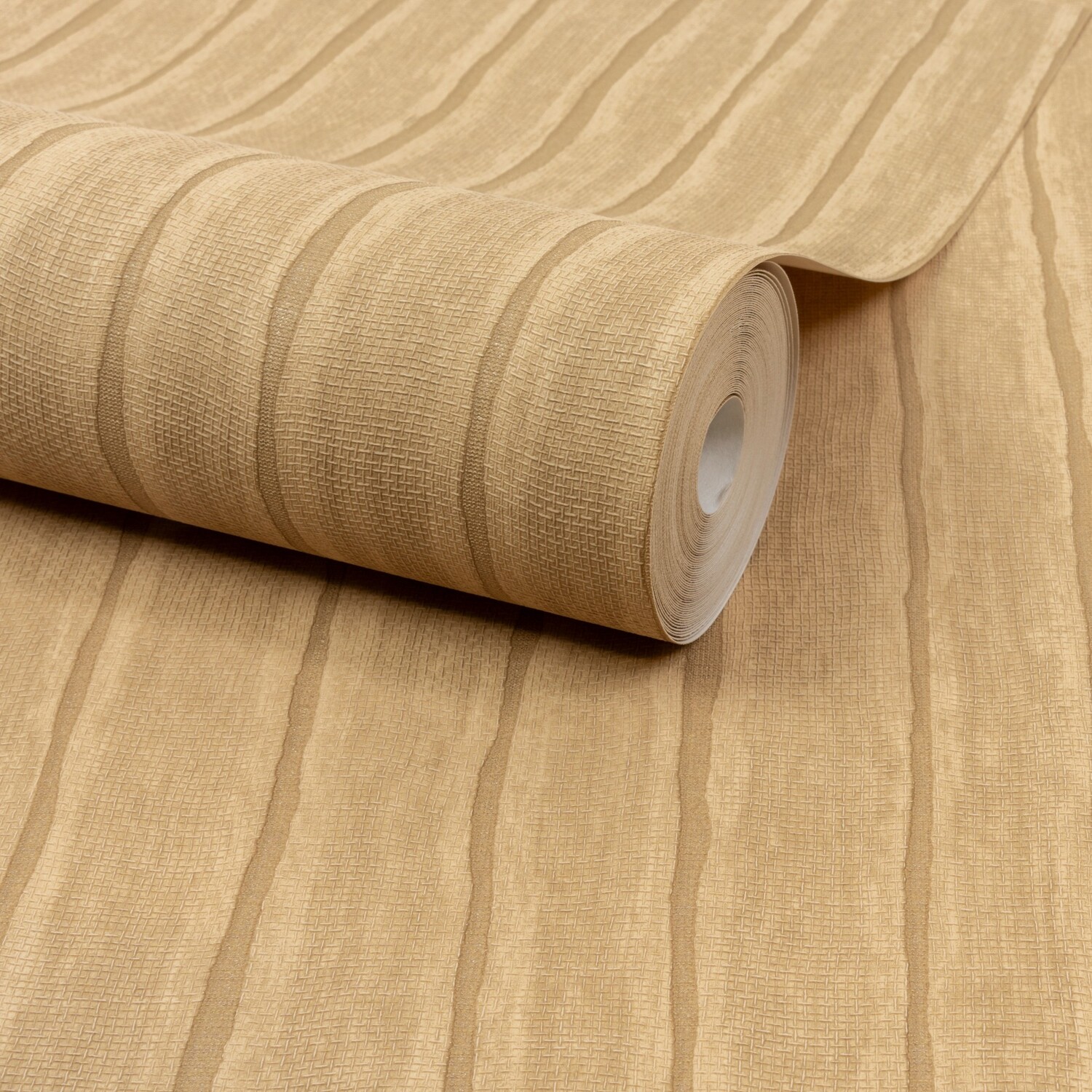 Grandeco Boutique Kalema Wallpaper - Mustard Yellow - Fabric Stripe Luxury Embossed - PW4005 - Image 3