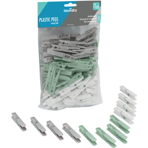 Plastic Clothes Pegs - 100 Pack for Laundry