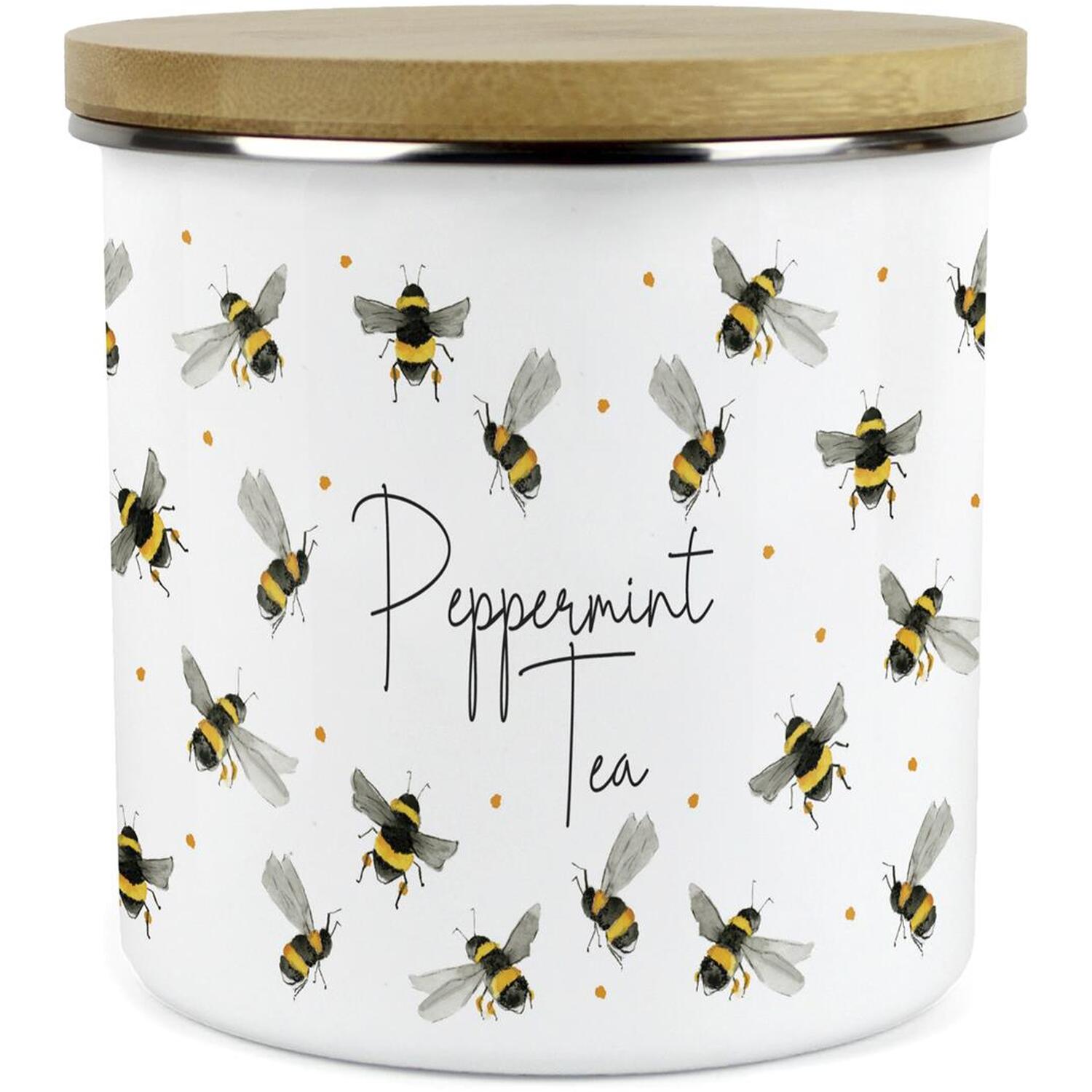Purely Home Scattered Bees Large Kitchen Storage Canister - White / 130Mm