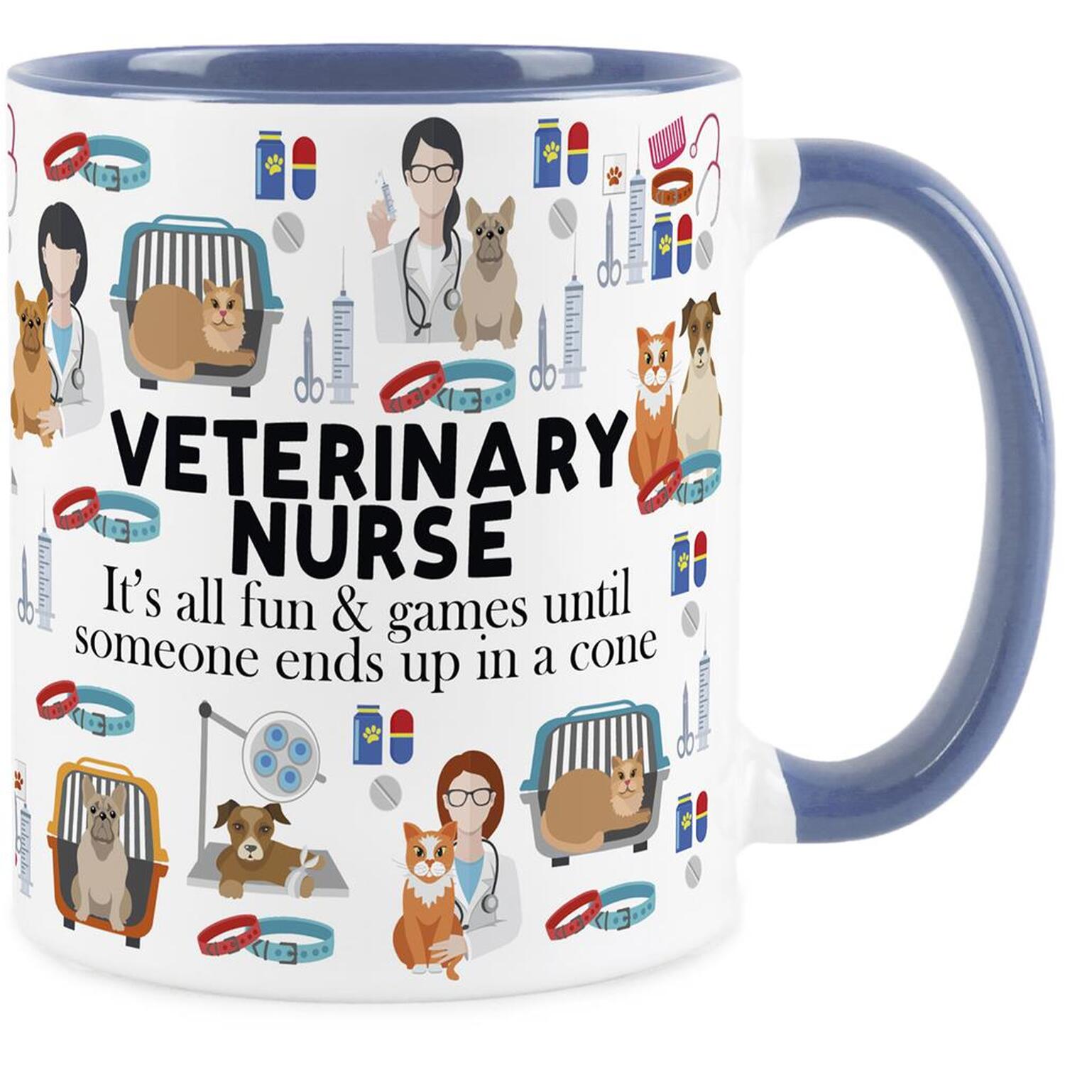 Vet Nurse Mug - Novelty Veterinary Blue Ceramic Mug Gifts for Vet Technicians - Image 2