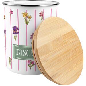 Pinstripe Flowers Extra Large Biscuit Tin