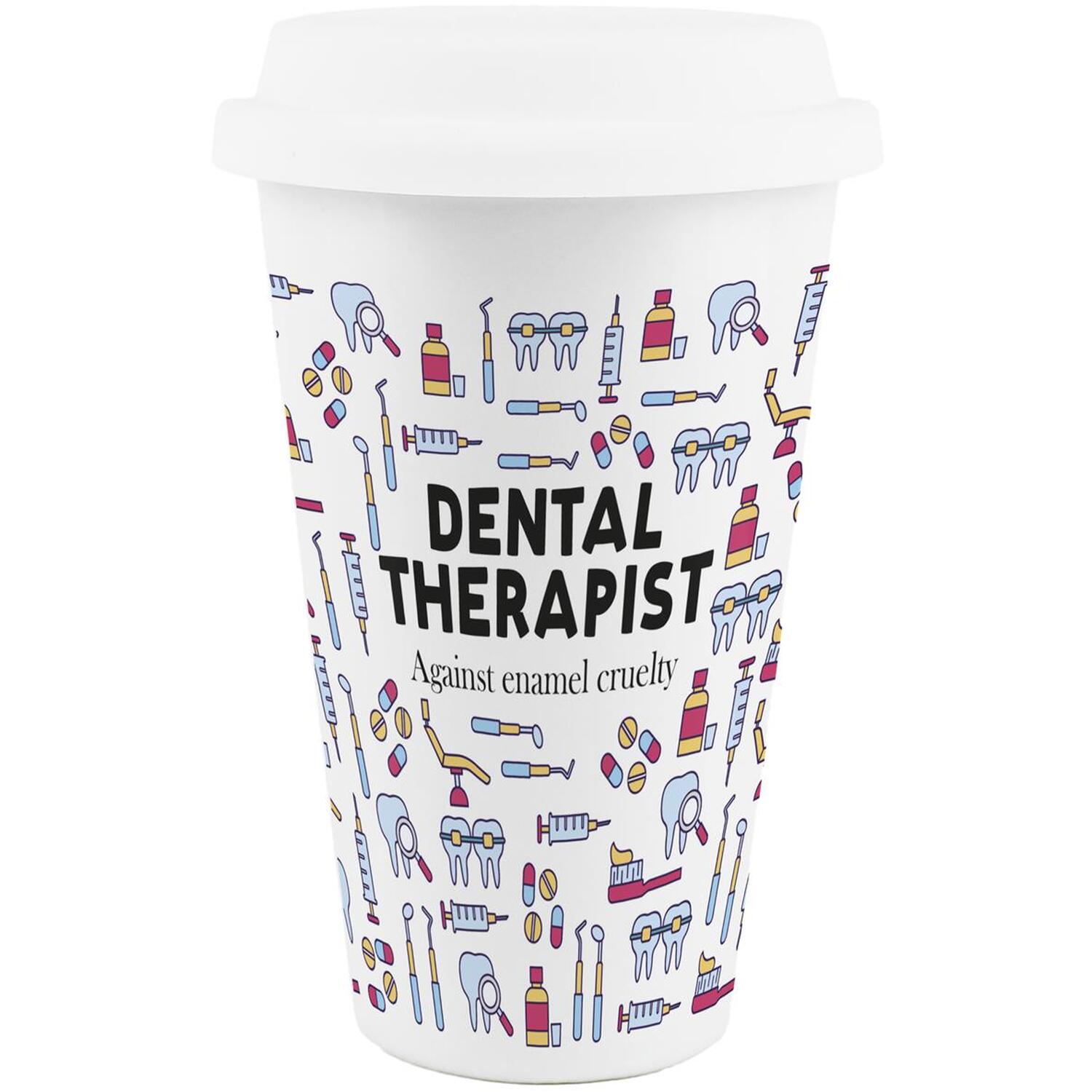 Image of Novelty Dental Therapist Ceramic Travel Mug&hellip;