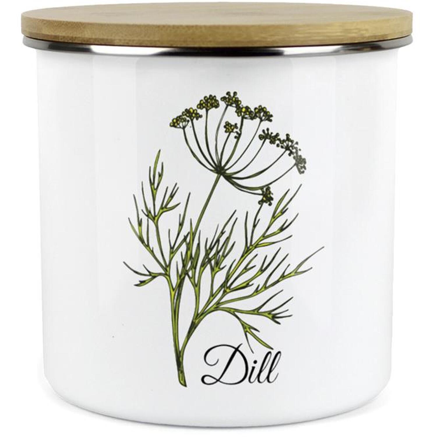 Herb Storage Jar - Enamel Mini Dill Canister - Kitchen Storage Container - Image 2