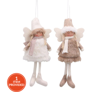 Neutral Fluffy Fairy Hanging Decoration