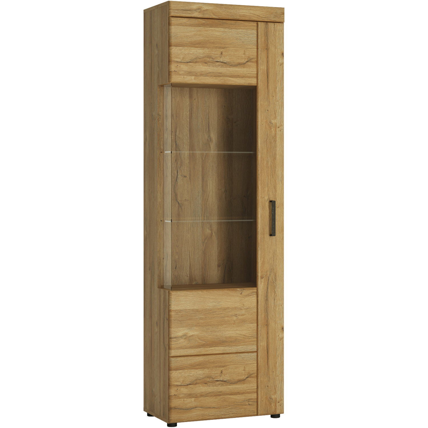 Furniture to Go - Cortina Tall Display Cabinet - Grandson Oak - Left Hand - Image 2