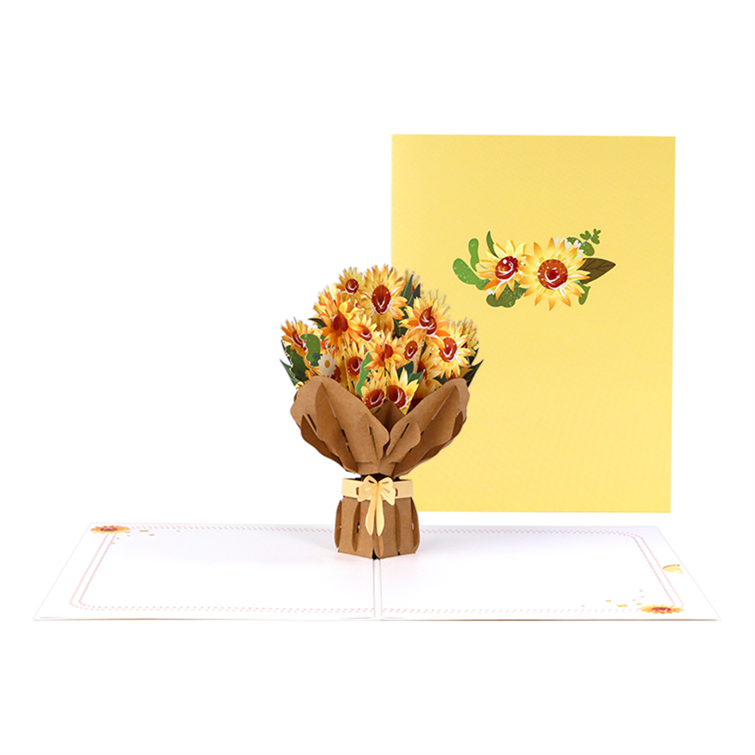 Bouquet of Sunflowers 3D Pop Up Greeting Card - Mother's Day Wedding Anniversary - Image 2