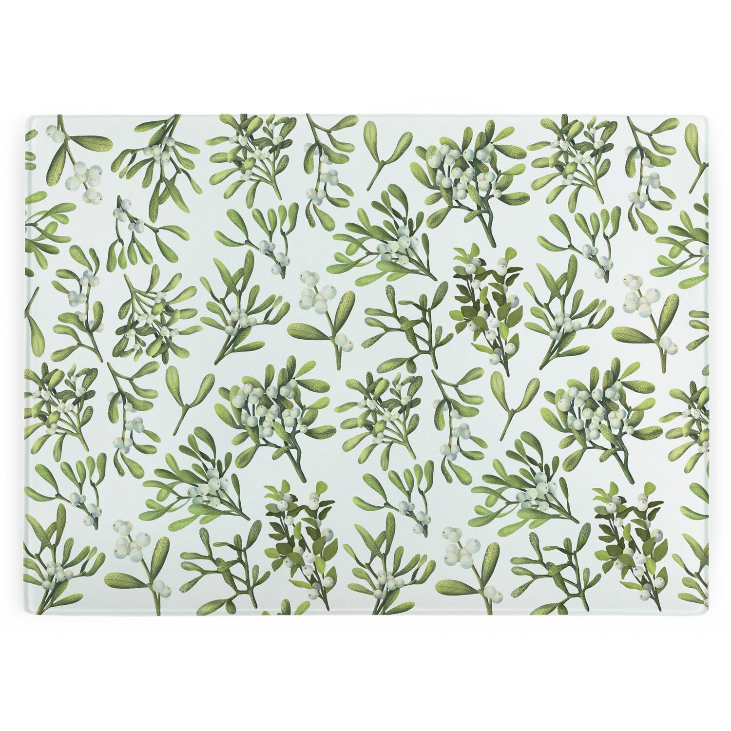 Image of Christmas Mistletoe Large Smooth Glass Worktop&hellip;