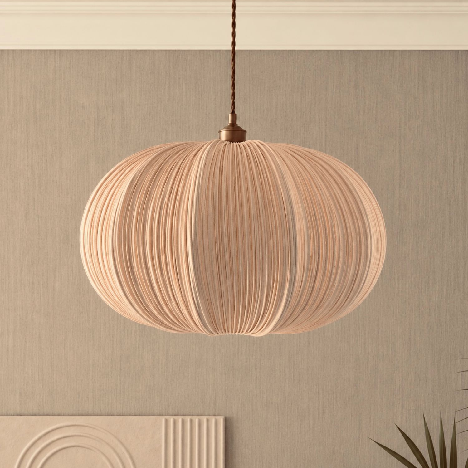 B&Q - Cgc Palmira Champagne Extra Large 50Cm Oval Stretch Ruffled Silk Fabric Lampshade - Image 2