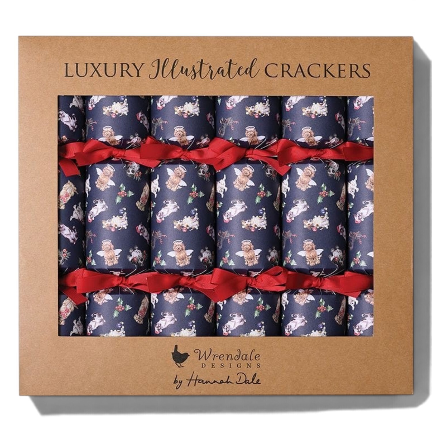 Wrendale Designs A Pawsome Christmas Set Of 6 Dog Crackers - Multicoloured - Image 1