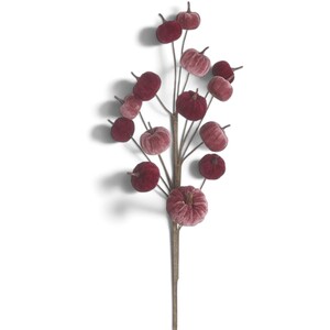 Purple Velvet Pumpkin Stalk Halloween Decoration