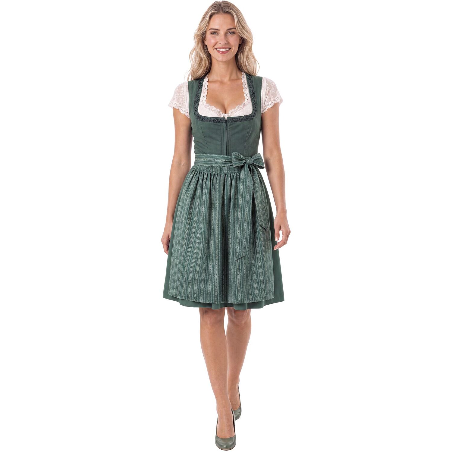 Tectake Dressforfun® Mini Dirndl Mia Mini-Dirndl - Green / 38Cm