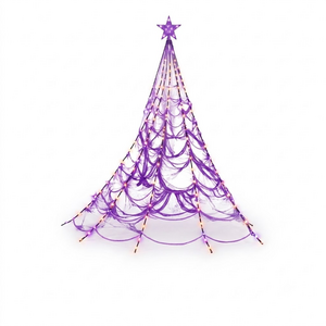 Pegdev Orange & Purple Spider Web Outdoor Halloween Light Display