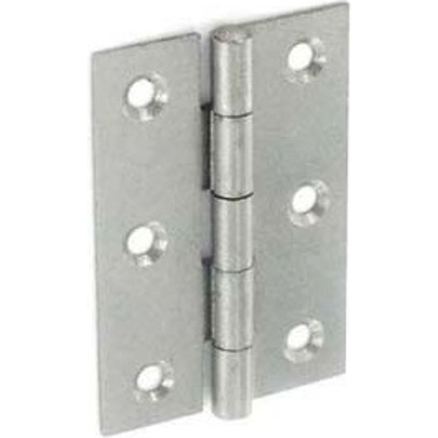 Securit Steel Butt Hinges Self Colour 2 Pack - Silver - Image 1