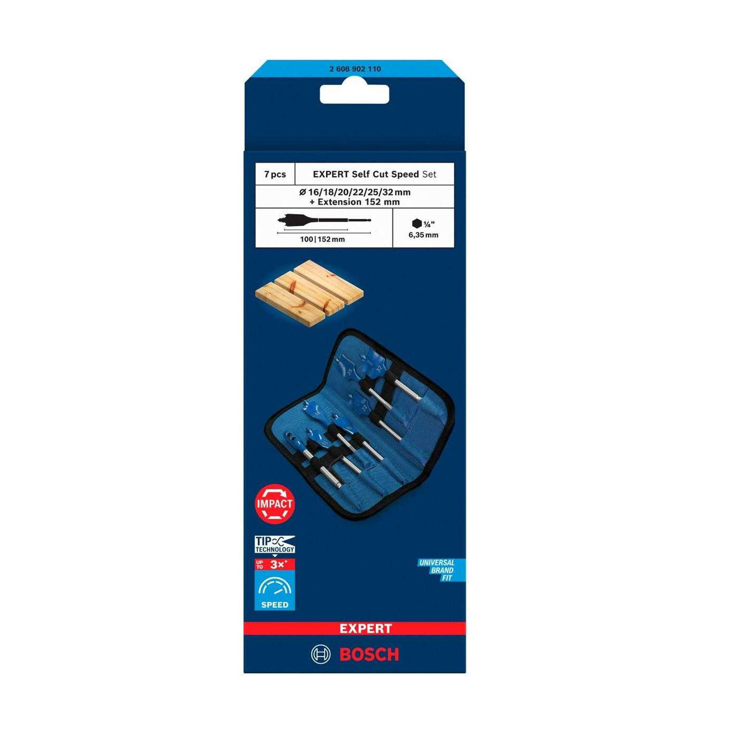 Bosch Expert Chipboard Spade Drill Bit Set (Pack Of 7) - Image 2