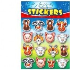Farm Animal Face Stickers 24 Pack
