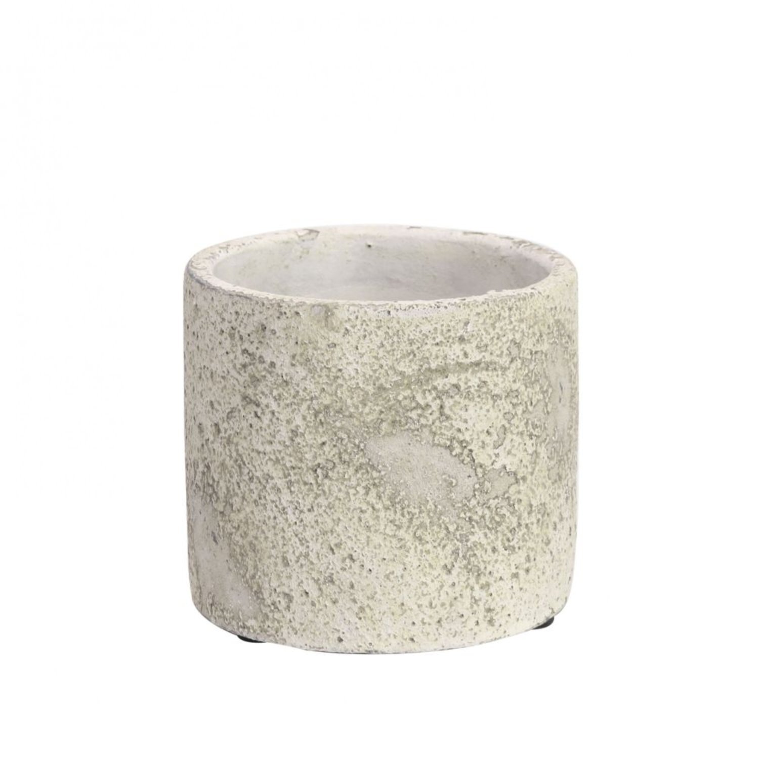 - Rustic Round Cement Flower Pot 10Cm 4 PackWhite - Image 1