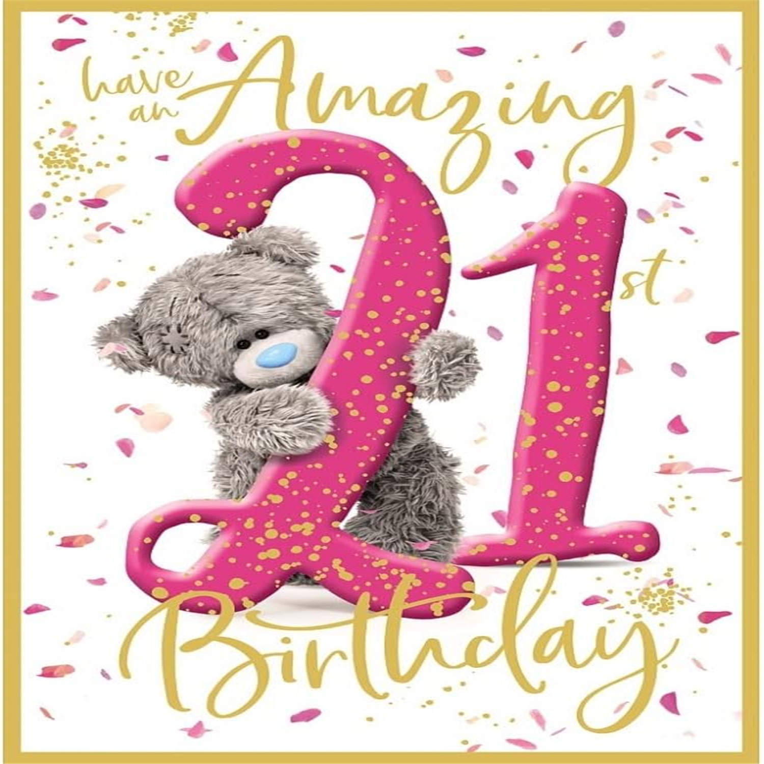 Bear Peeking Through 21st Birthday Card - Image 3