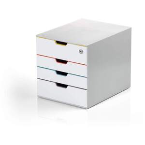 Varicolor Mix Safe Lockable Desktop Organiser 4 Drawer Storage - A4+