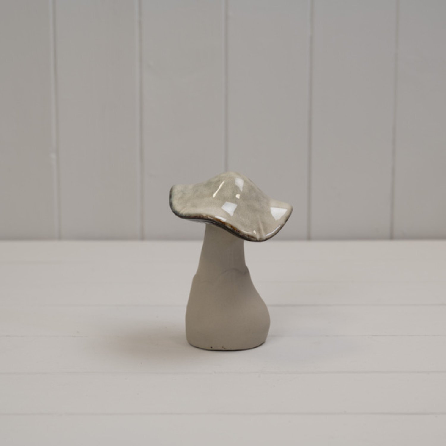Kdmd Beige Mottle Ceramic Mushroom Decoration - Beige