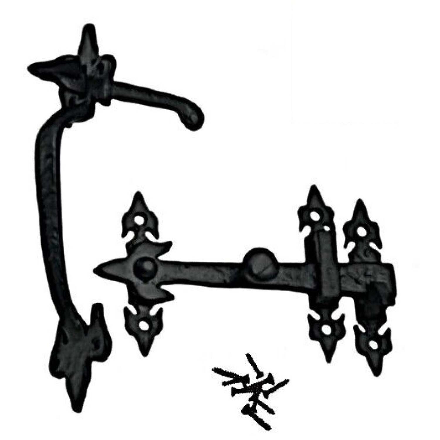 B&Q - Suffolk Latch Antique Black Fleur De Lys Thumb Latch Cast IronIndoor/outdoor - Image 2