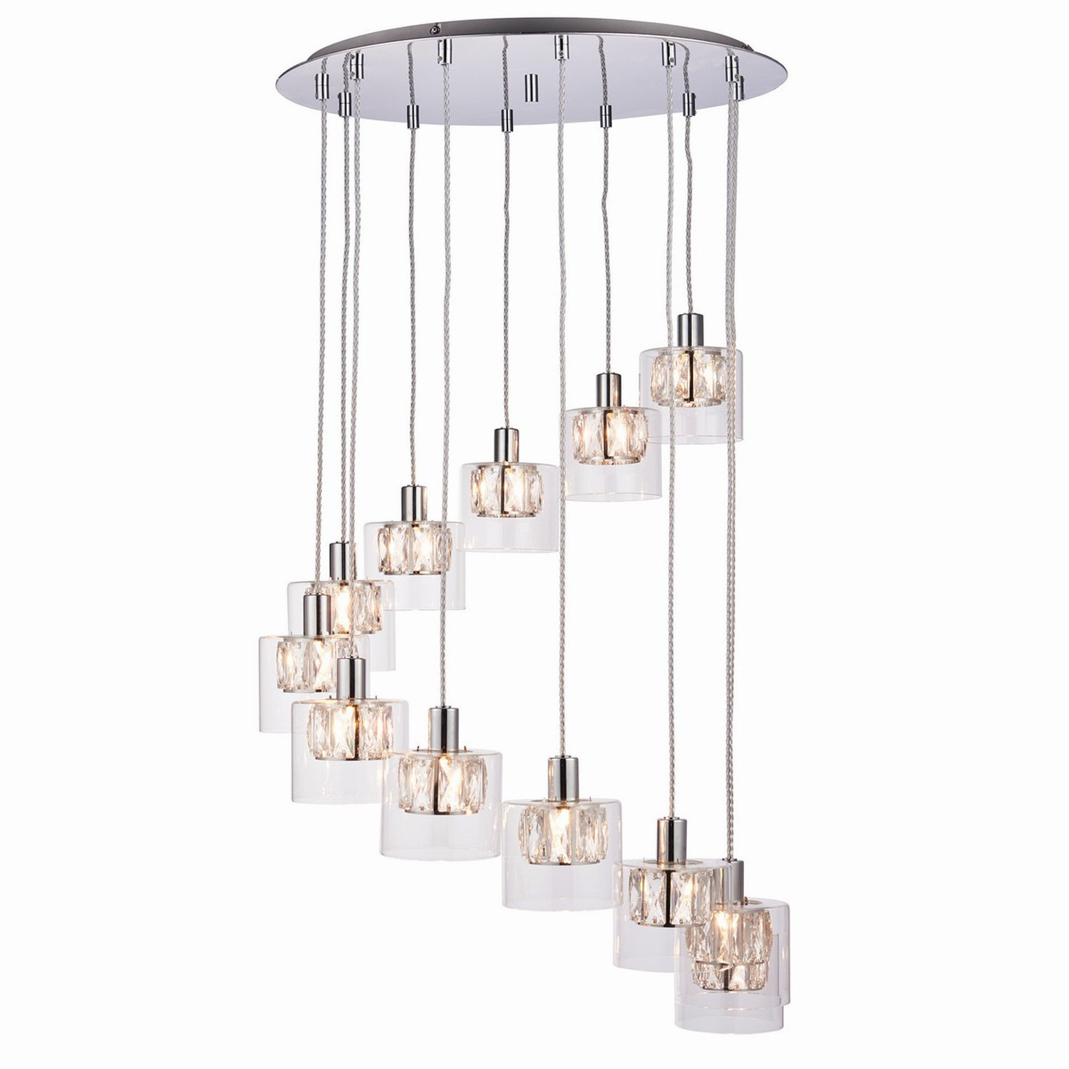 Netlighting Unisex Clear Verina Light Spiral Cluster Pendant Chrome Glass G9 In Size 12 - Image 4