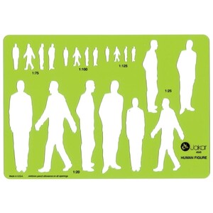Male Human Figure Template - Green / 212 x 148mm