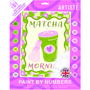 DOCRAFTS ARTISTE Large Paint by Numbers, Matcha Morning, 39.5 x 29.5cm Board