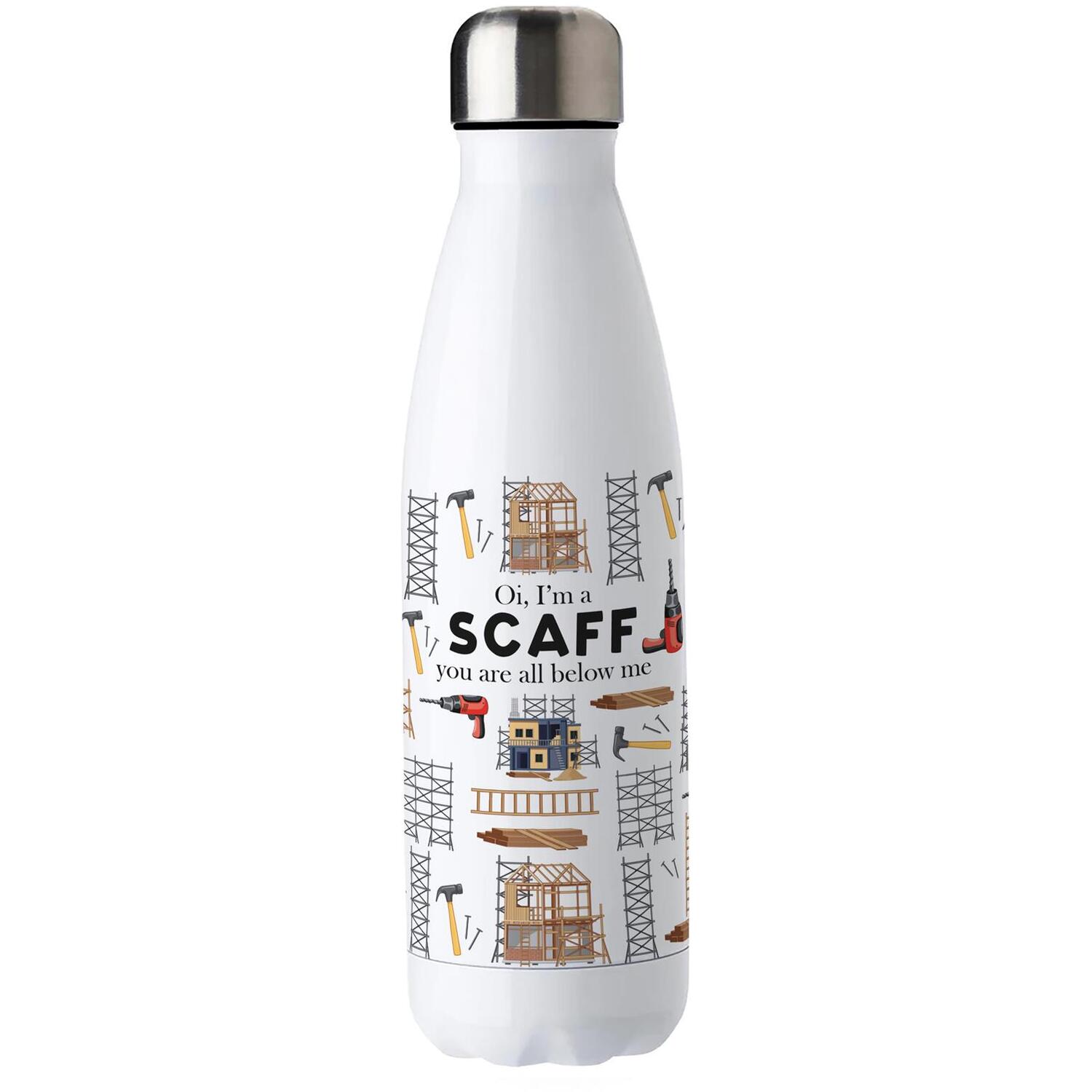 Purely Home Novelty Trades Scaffolder Stainless Steel Water Bottle