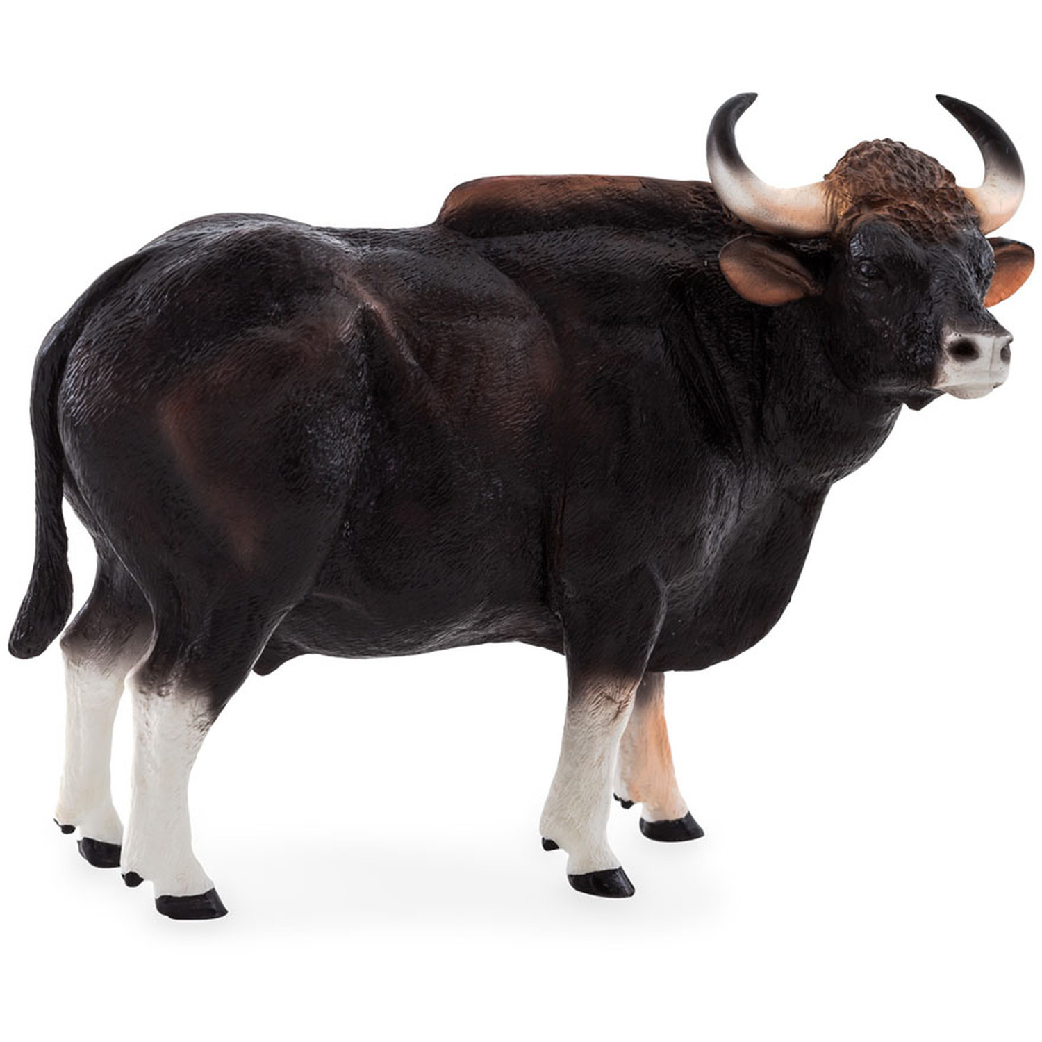 Image of ANIMAL PLANET Wildlife and Woodland Gaur Bull Toy Figure - 387170 - Black