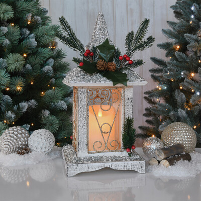 LED Wooden Candle Lantern