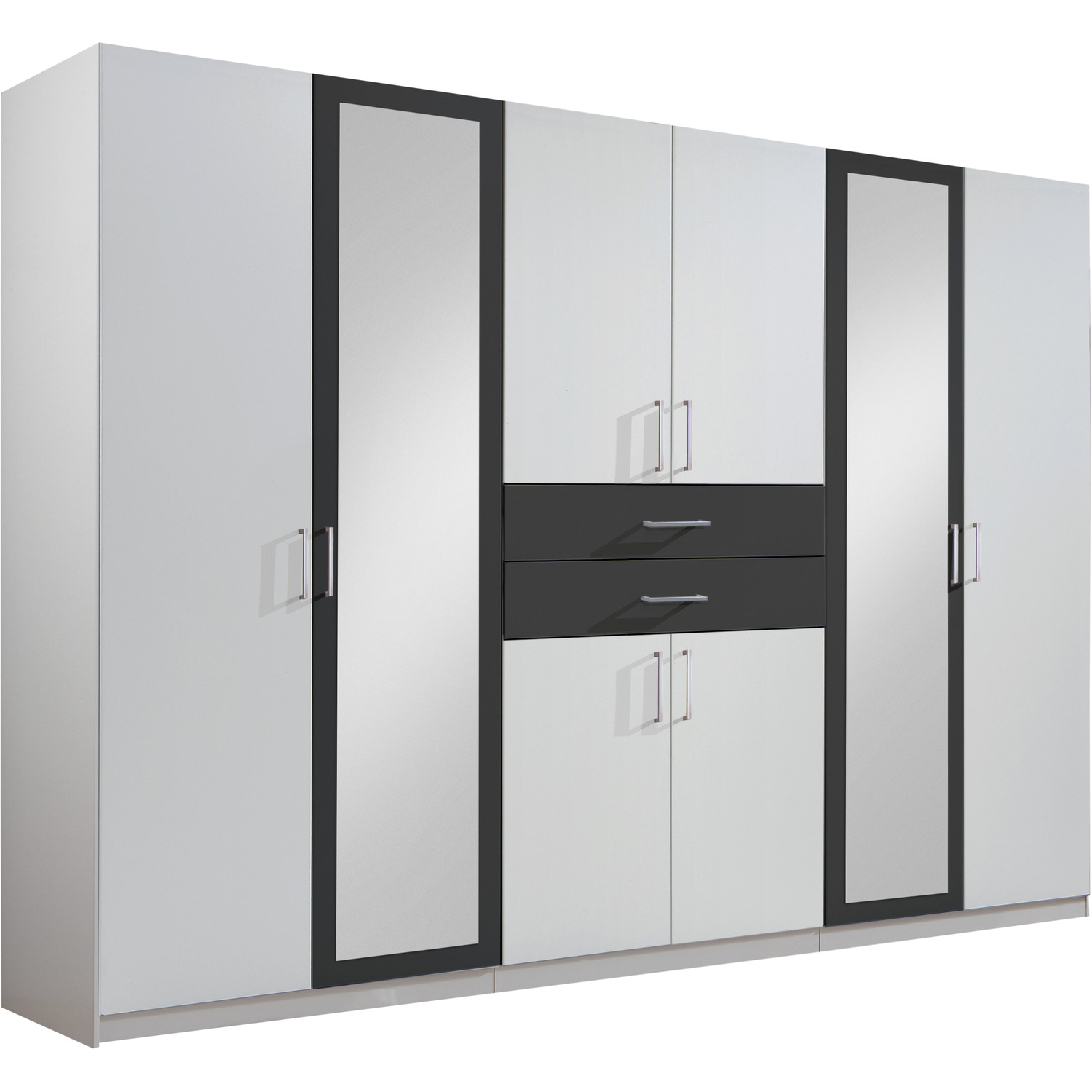 Diver White 6 Door Wardrobe - White