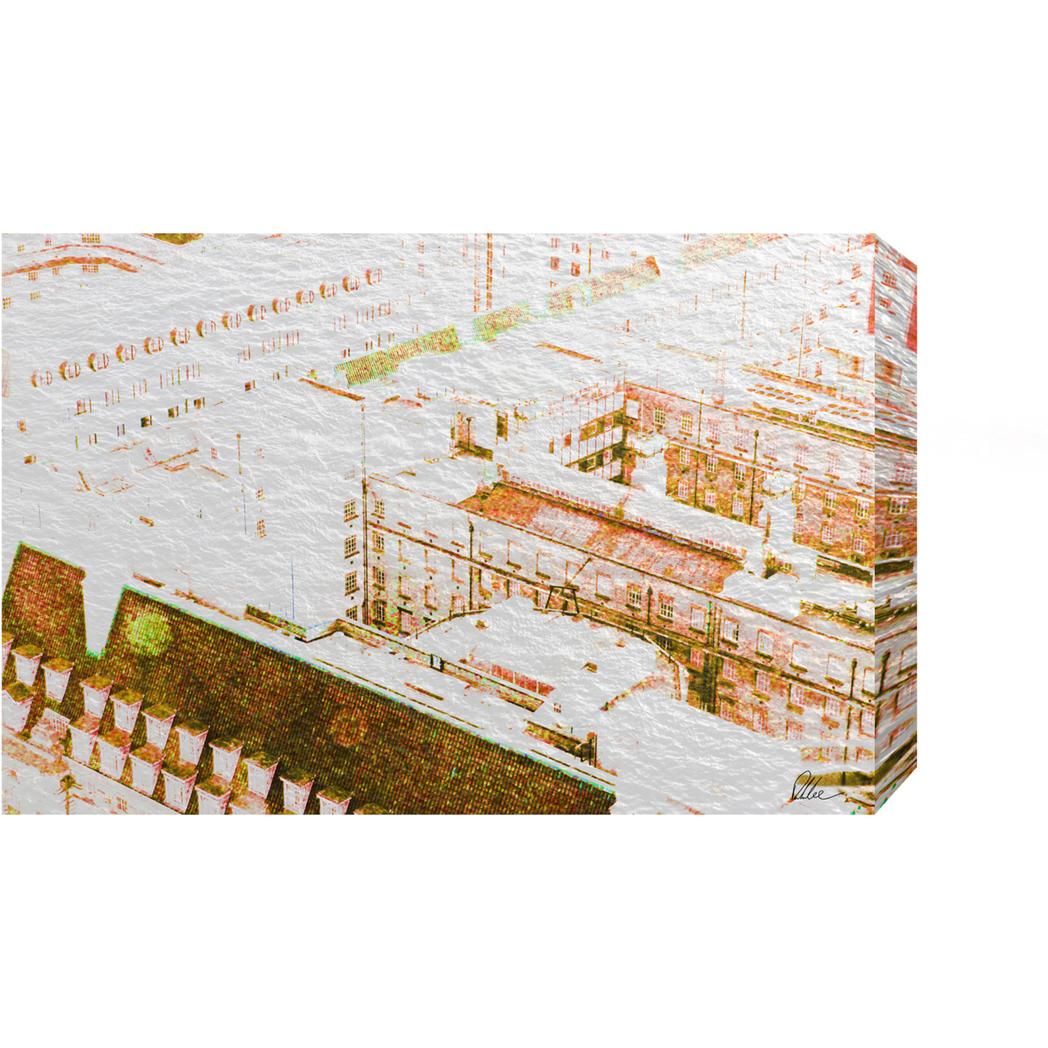 London Chimney Tops Brown Graphic Art Wrapped on Canvas - Brown / 92cm
