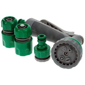 2 Pack of 6 Pattern Garden Hose Pipe Spray Gun Set with Fittings