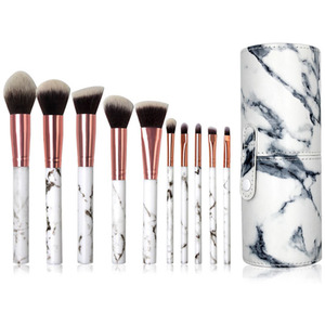 Set of 10 Marble Make Up Brush Set