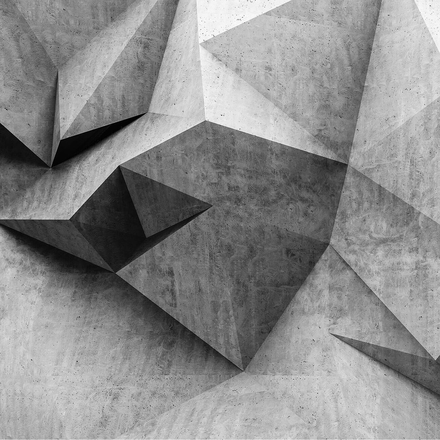 3D Concrete Wall Mural - Grey / 384cmcm
