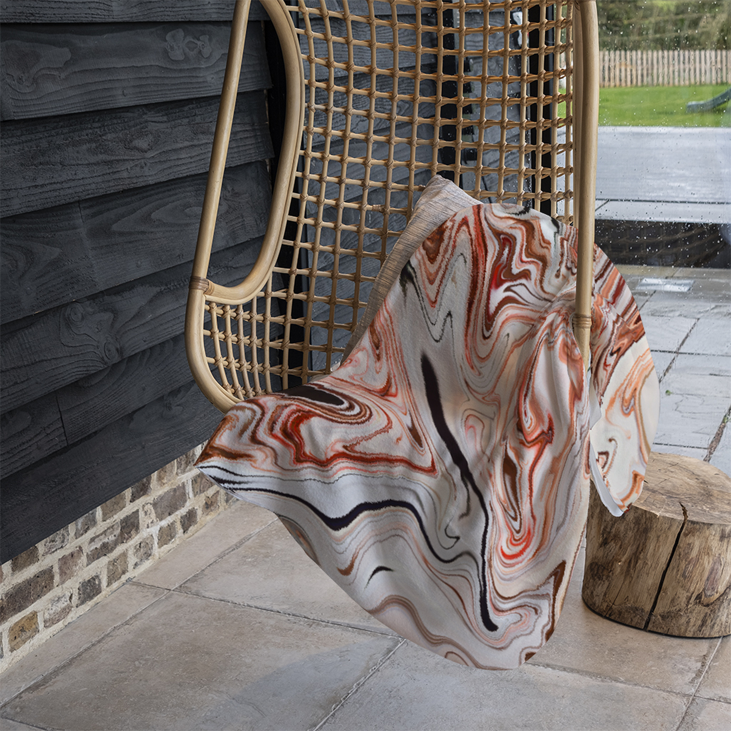 Pink Rippled Marble Blanket - Pink