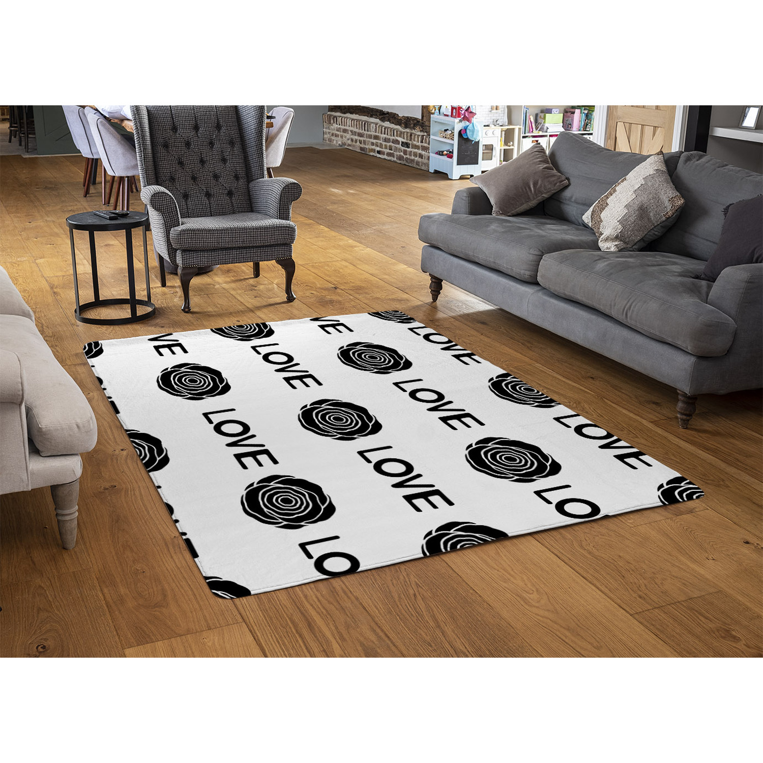 Love Rugs Rose Love Print Rug